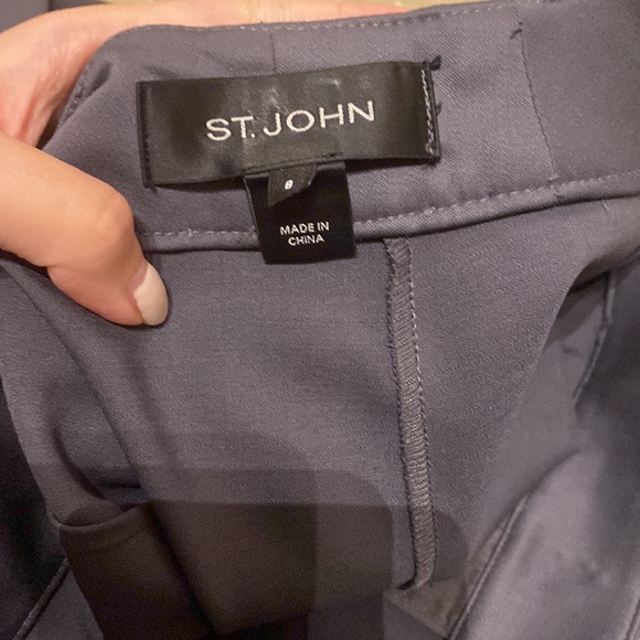 ST JOHN Gray High Waisted Wide Leg Trousers FLAWED - Picture 9 of 15